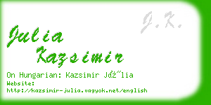 julia kazsimir business card